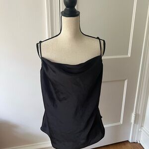 Elegant Black Cowl Neck Top